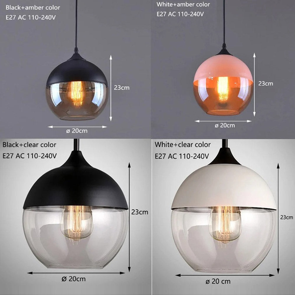 Industrial Rustic Glass Pendant Light
