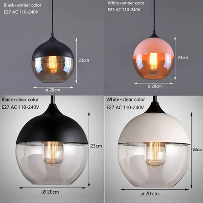 Industrial Rustic Glass Pendant Light