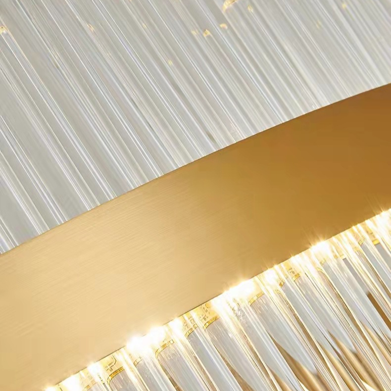 Crystal Wave Chandelier in Brushed Gold