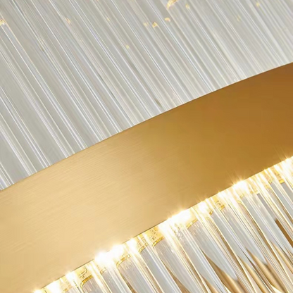 Crystal Wave Chandelier in Brushed Gold