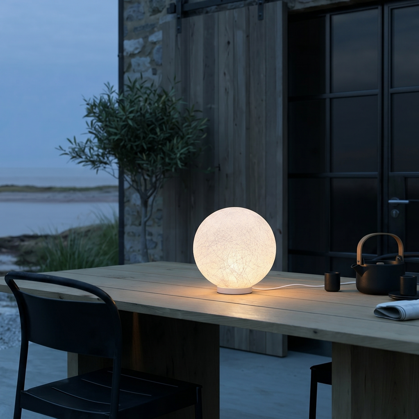 Hemp Fibre Moon Globe Lamp