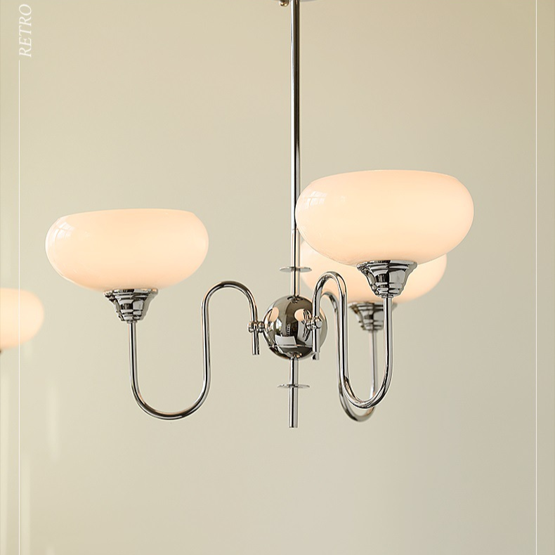 Chrome Gooseneck Globe Chandelier