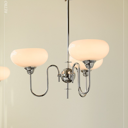 Chrome Gooseneck Globe Chandelier