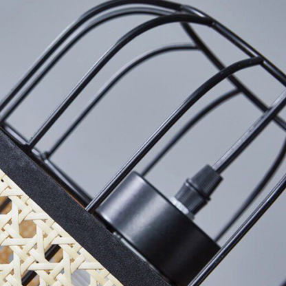 Rattan Cane Wire Birdcage Lantern