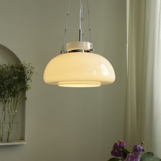 Opal Glass Half-Dome Mushroom Pendant
