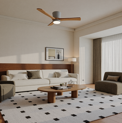 Low Profile Solid Wood Hugger Fan