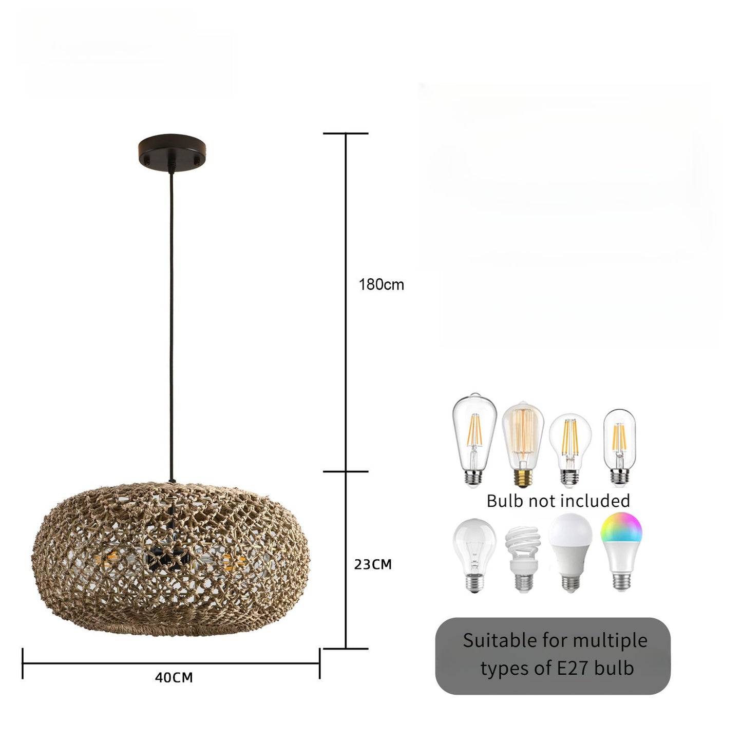 Wabi-Sabi Rattan Woven Pendant Light