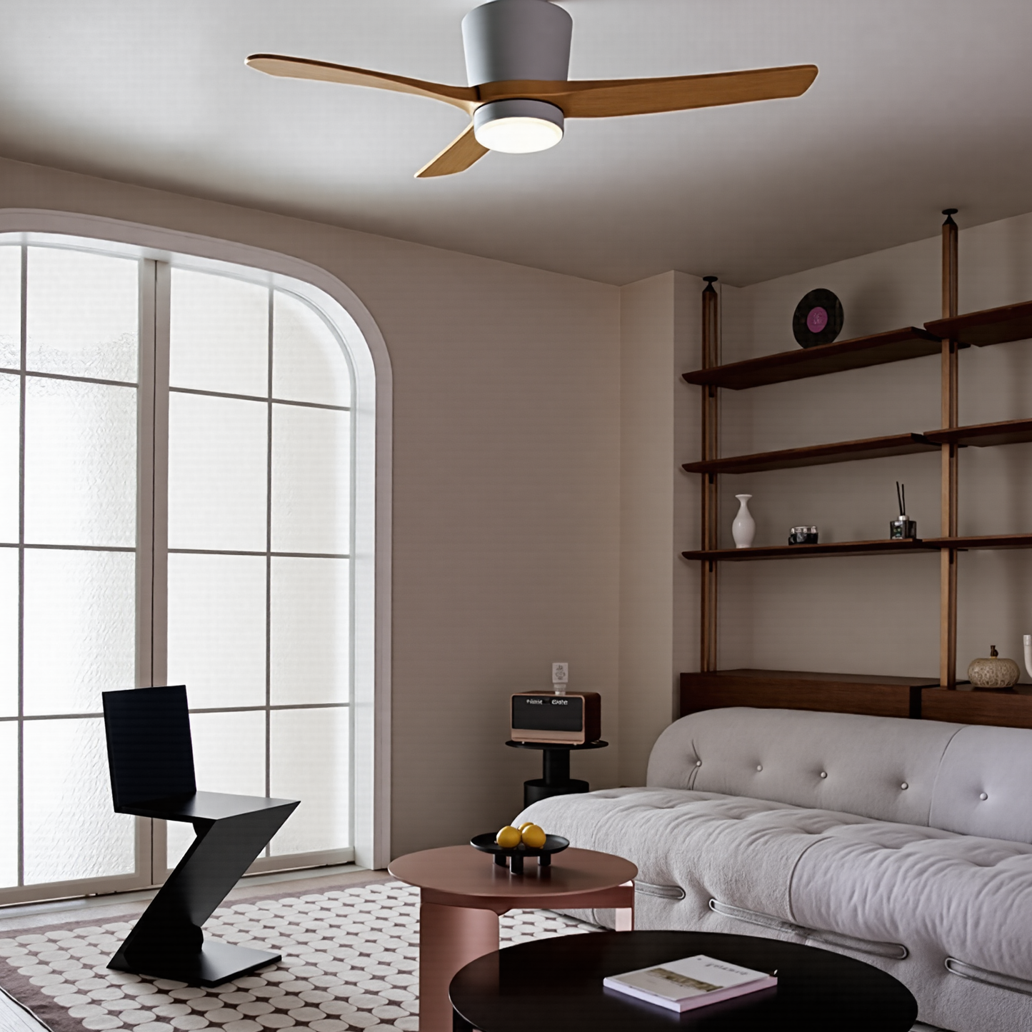 Low Profile Solid Wood Hugger Fan