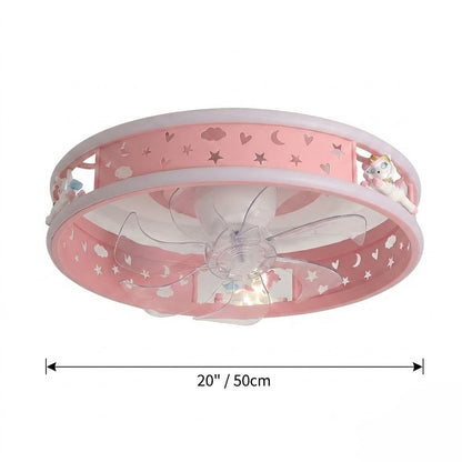 Kids Round Ceiling Fan with LED Light