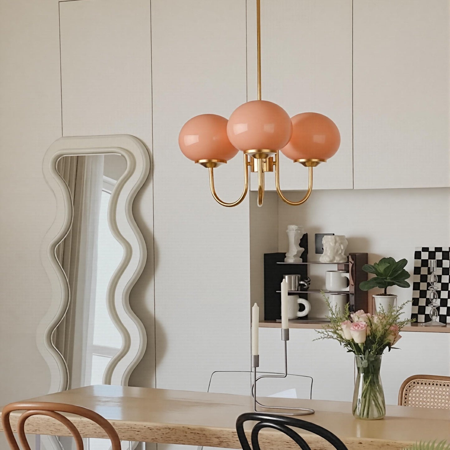 Candy Colour Gooseneck Globe Chandelier