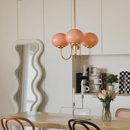 Candy Colour Gooseneck Globe Chandelier
