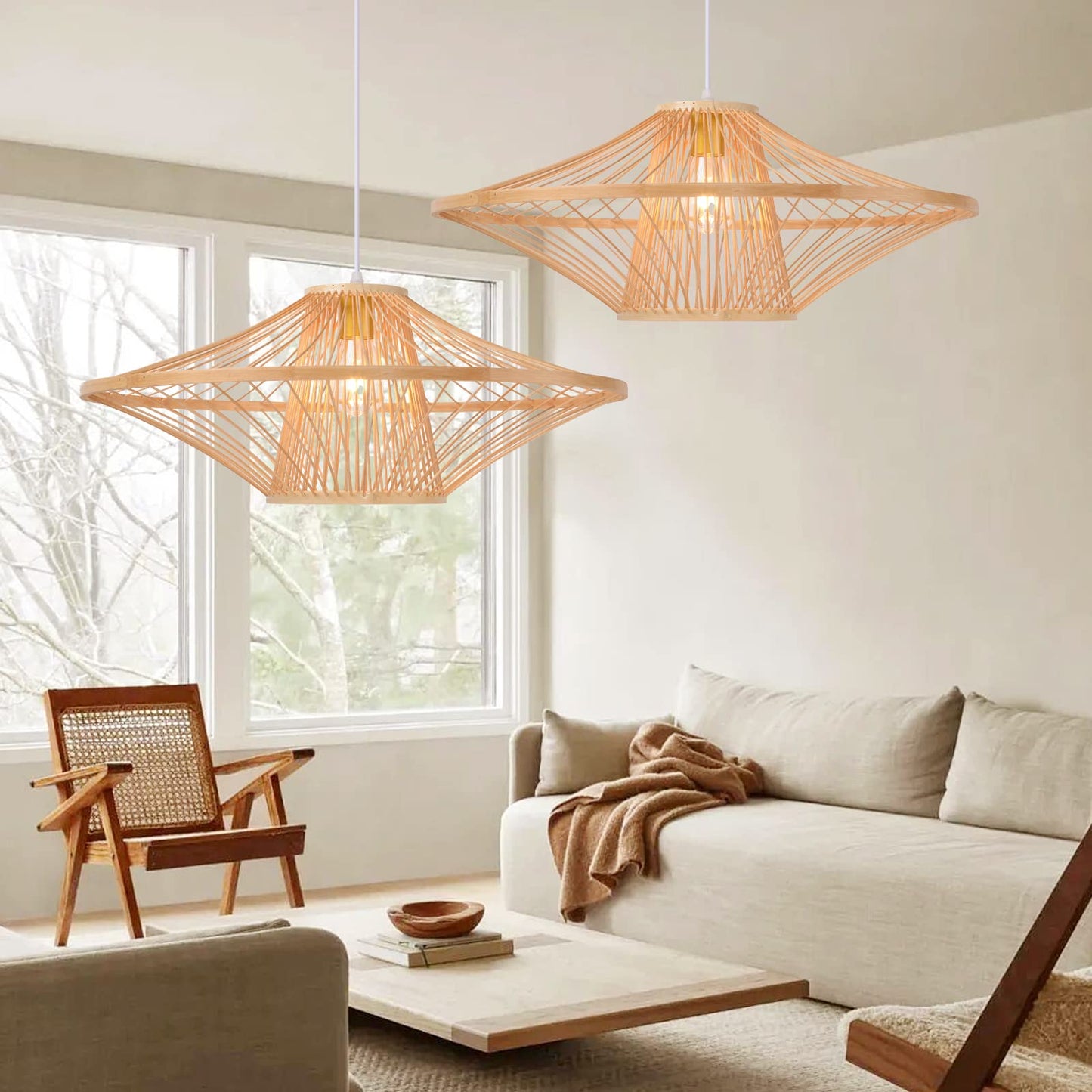 Architectural Bamboo Saucer Pendant