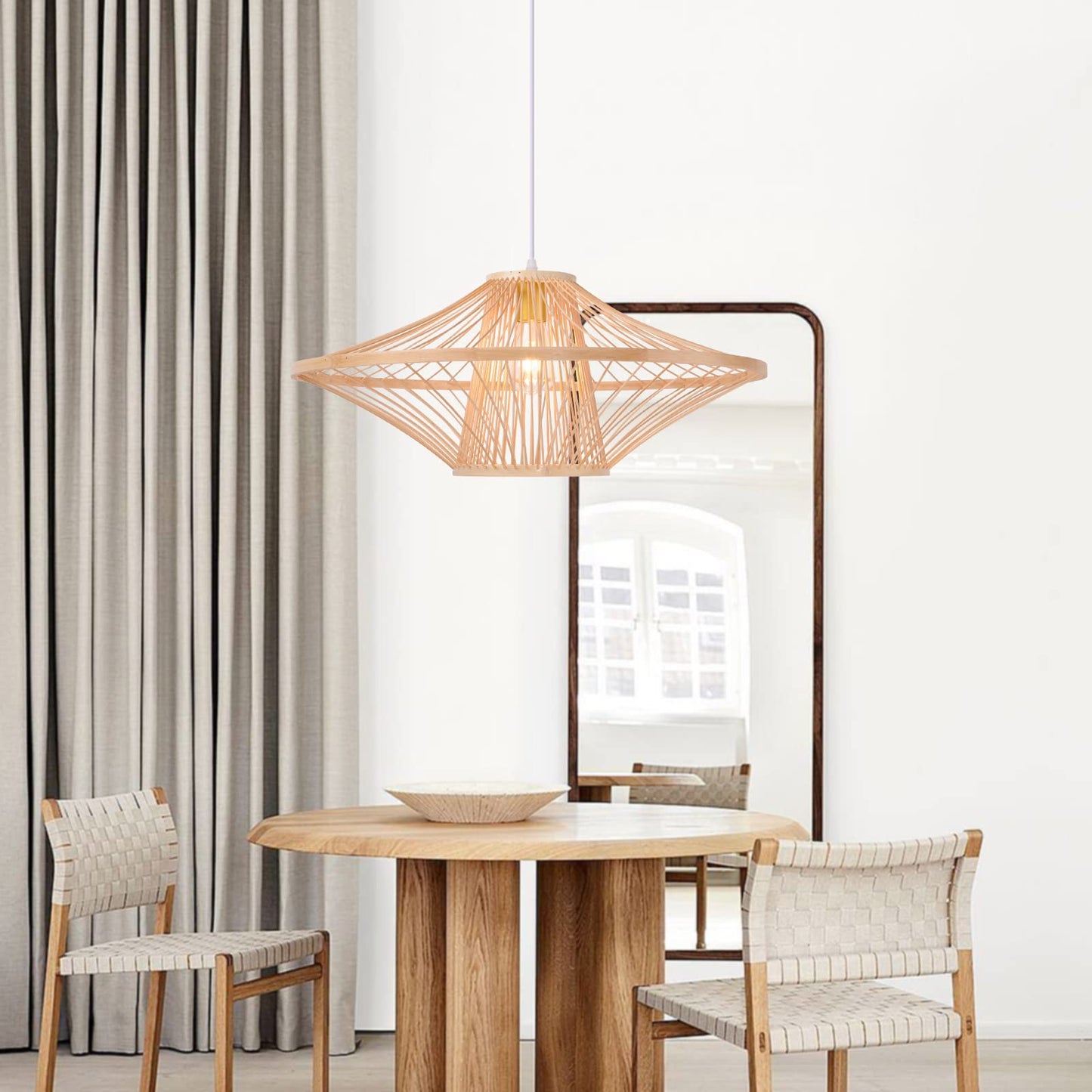 Architectural Bamboo Saucer Pendant