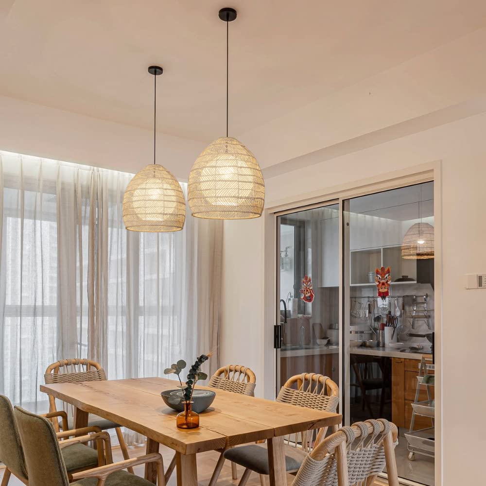 Simple Basket Rattan Wicker Pendant