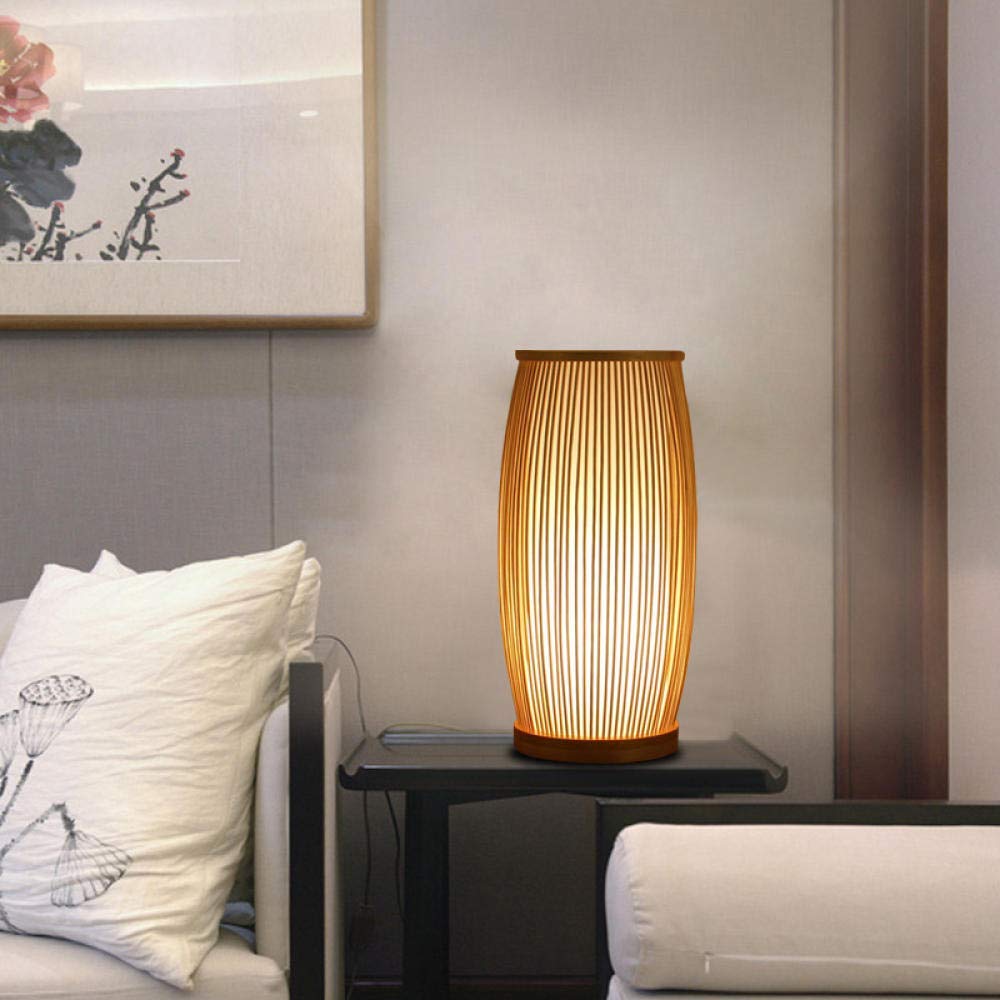 Slim Bamboo Bedside Desk Lamp