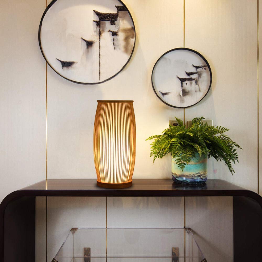 Slim Bamboo Bedside Desk Lamp