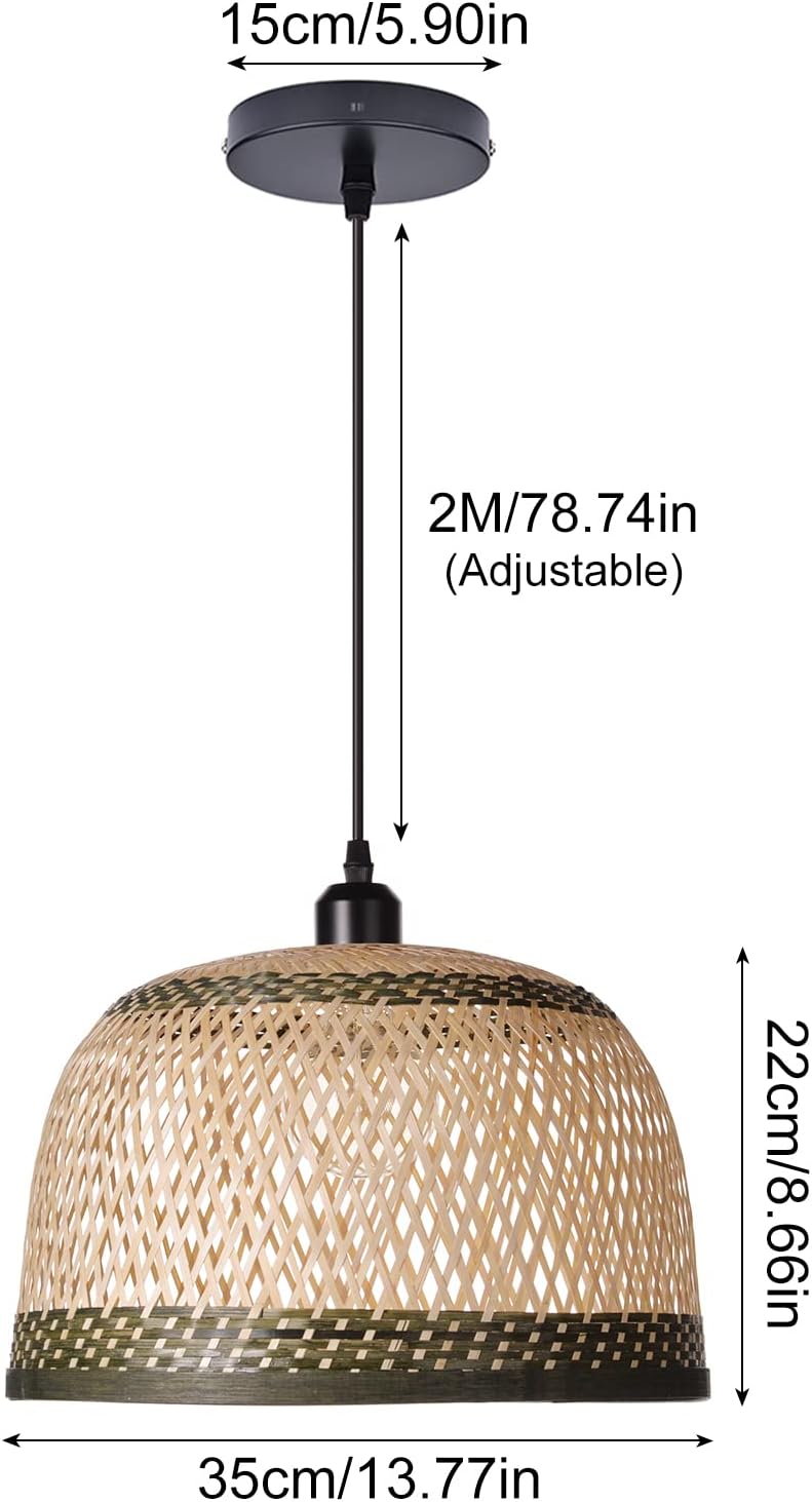 Round Wicker Nest Ceiling Lamp