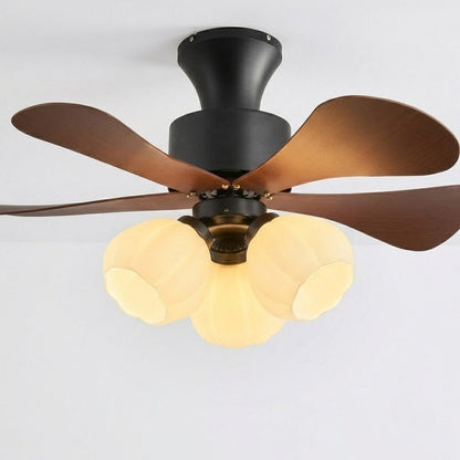 Nordic Flower Glass Shade Ceiling Fan