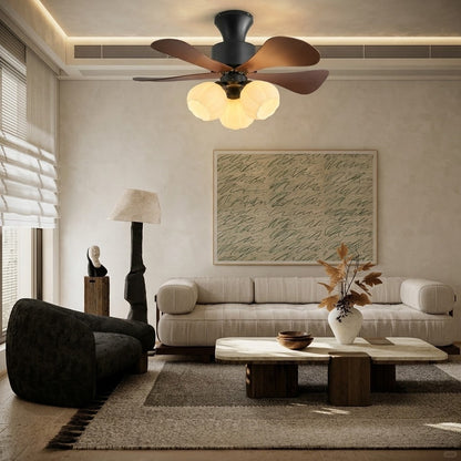 Nordic Flower Glass Shade Ceiling Fan