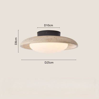 Yellow Travertine Stone Ceiling Light