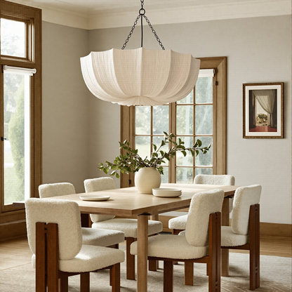 Pleated Parasol Fabric Chandelier