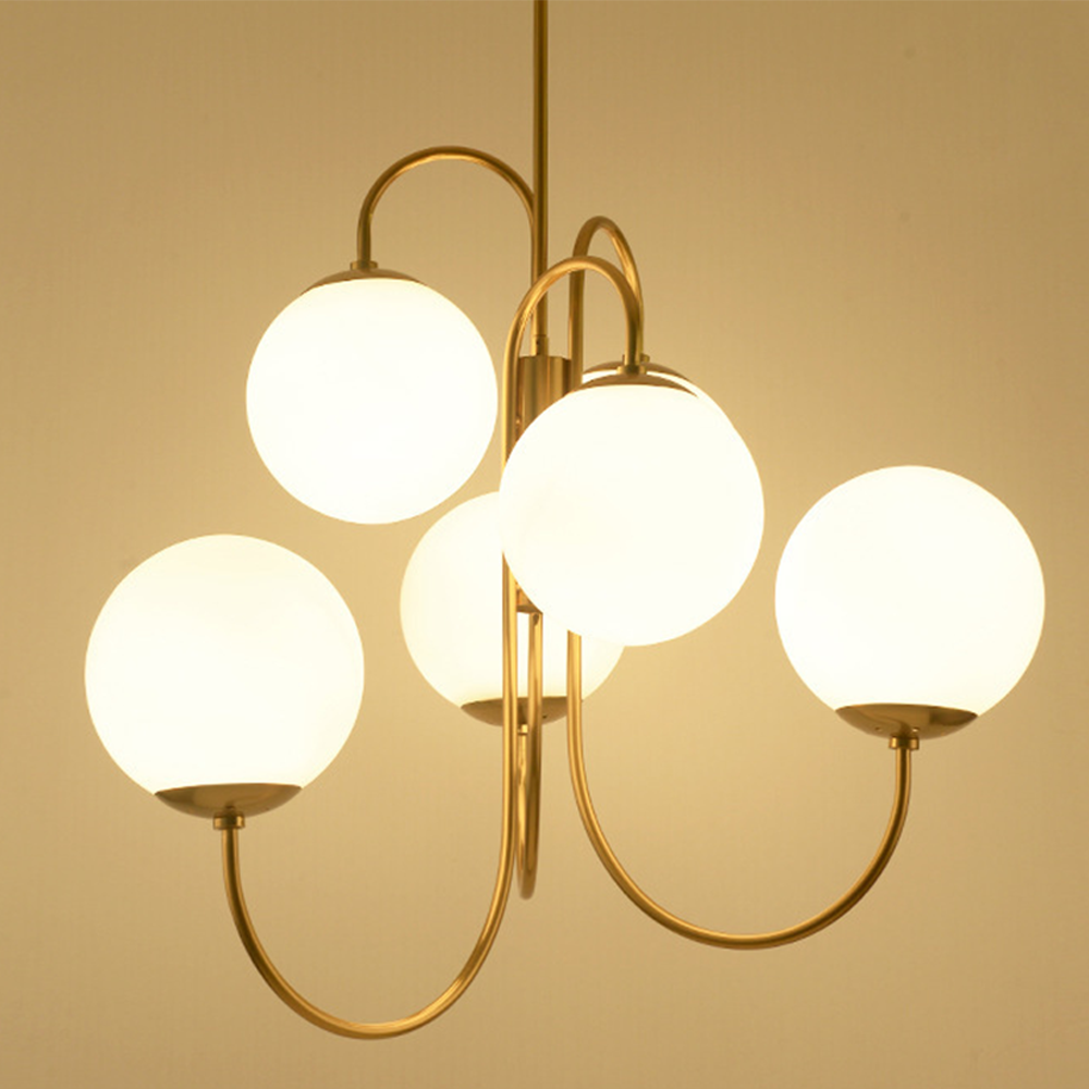 Gooseneck Orb 6-Light Chandelier