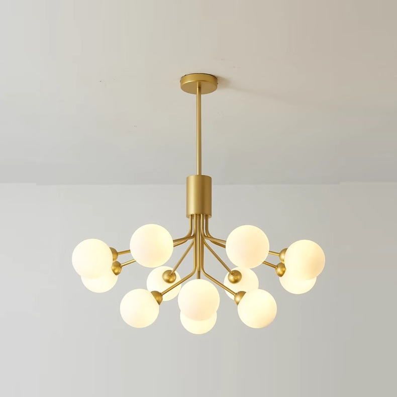 Gold Branching Globe Chandelier