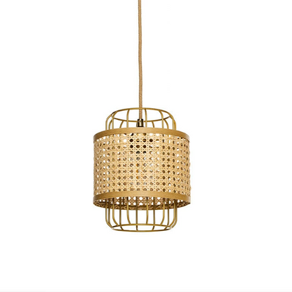 Rattan Cane Wire Birdcage Lantern