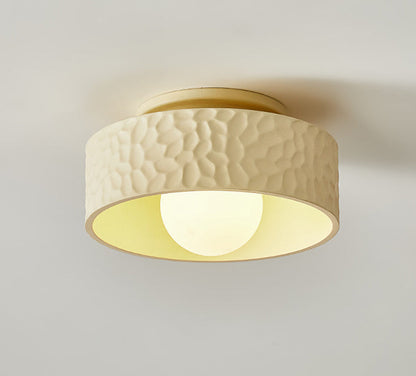 Cream Circular Hallway Ceiling Lamp