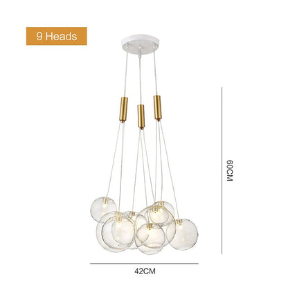 Cascading Glass Globe Chandelier