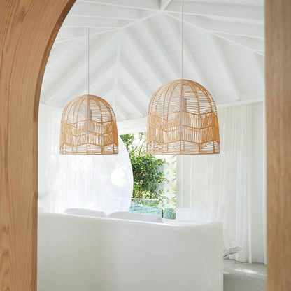 Handwoven Rattan Bamboo Ceiling Lamp