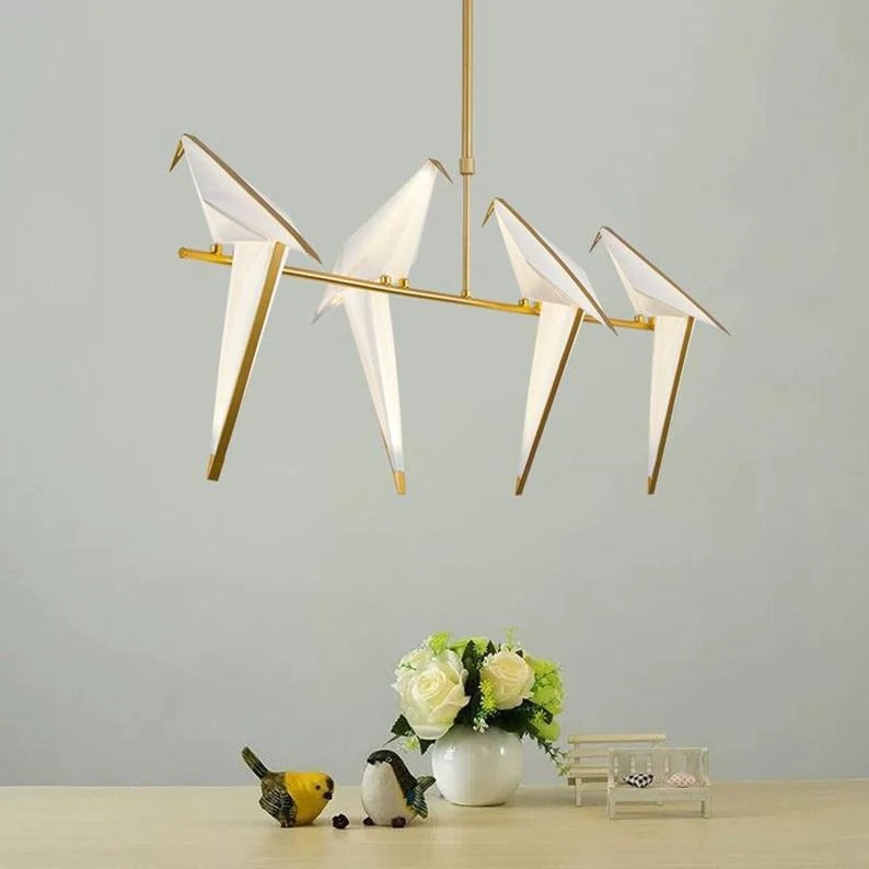 Nordic Creative Paper Cranes Ceiling Light Origami Bird Pendant Lamps-[Modern pendant lighting for bedroom and living space]-Demolights UK