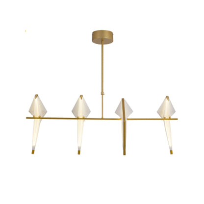 4-Bird Linear Origami Pendant in Gold