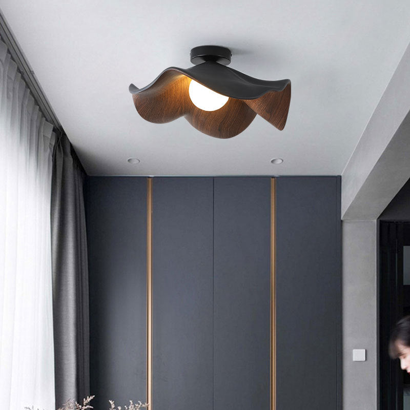 Retro Wood Grain Ceiling Light