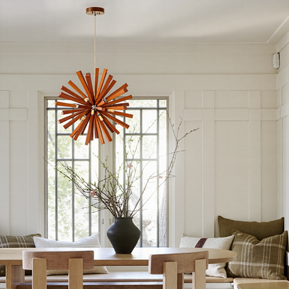 Solid Wood Starburst Chandelier