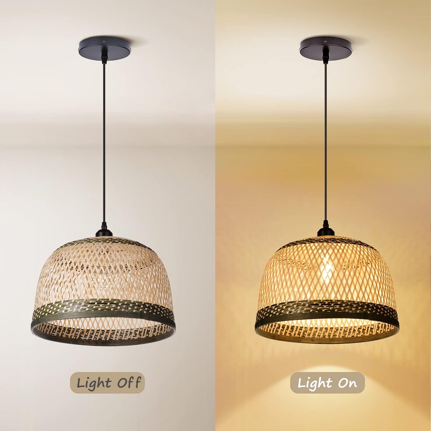 Round Wicker Nest Ceiling Lamp