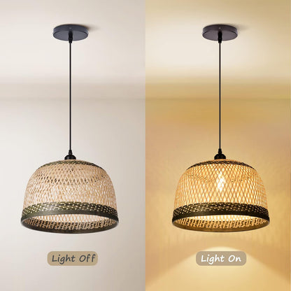 Round Wicker Nest Ceiling Lamp