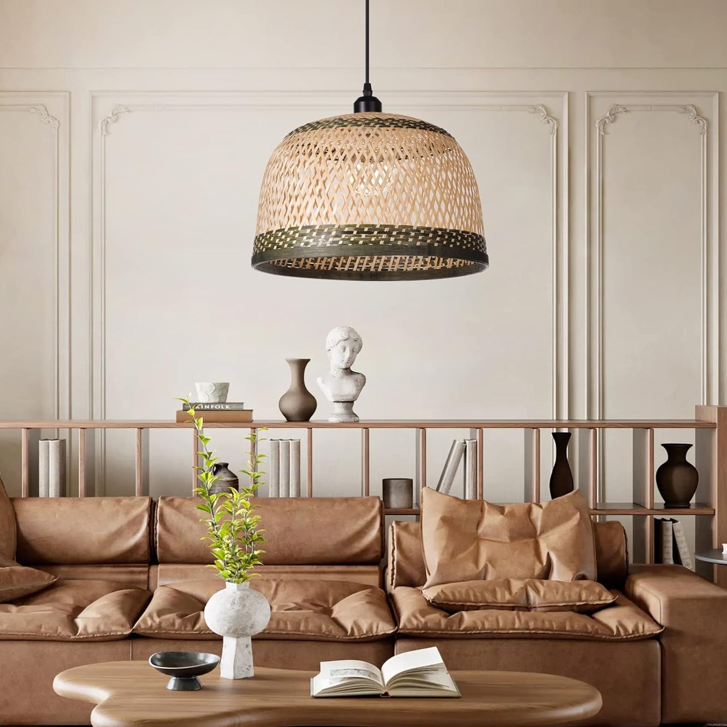 Round Wicker Nest Ceiling Lamp