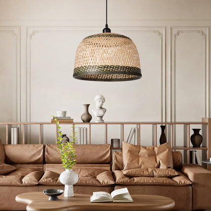 Round Wicker Nest Ceiling Lamp