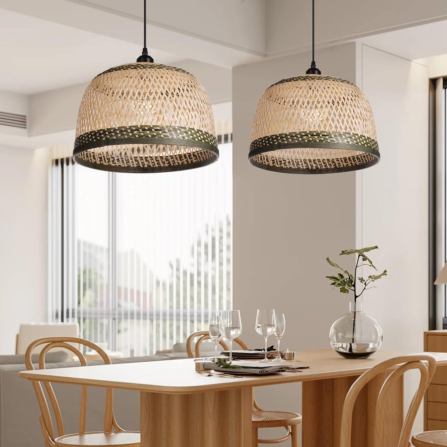 Round Wicker Nest Ceiling Lamp