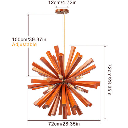 Solid Wood Starburst Chandelier