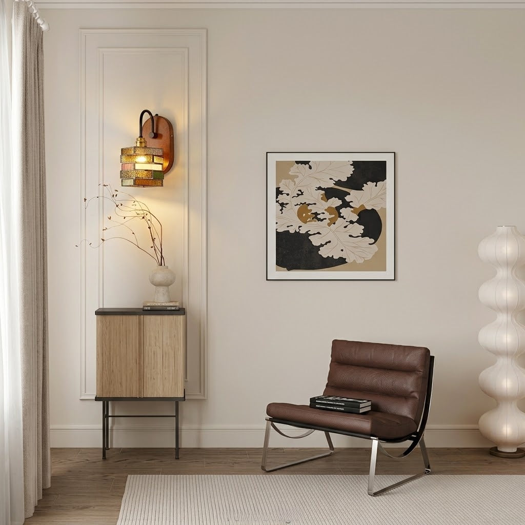 Geometric Stained Glass Wall Light