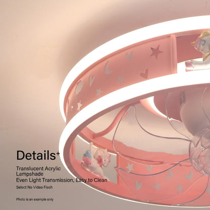 Kids Round Ceiling Fan with LED Light