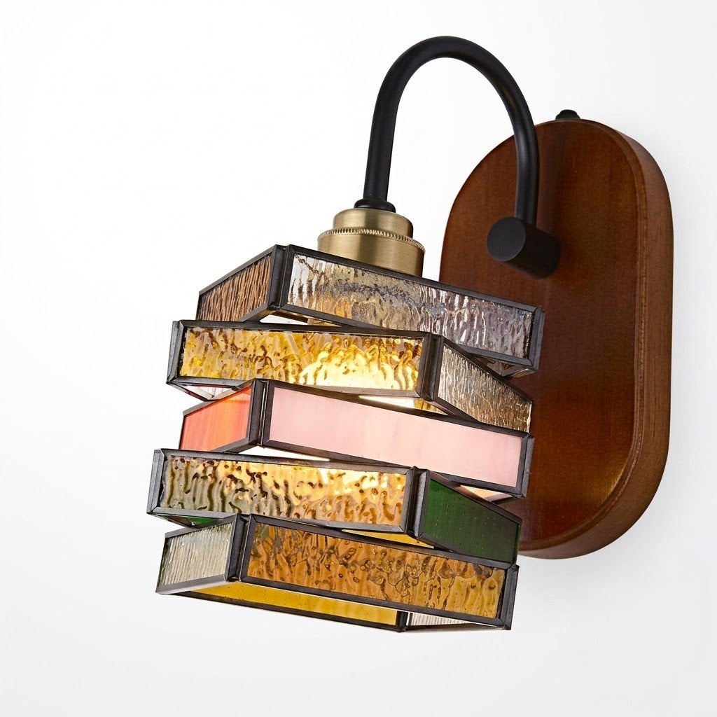 Geometric Stained Glass Wall Light