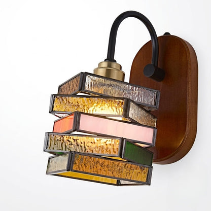Geometric Stained Glass Wall Light