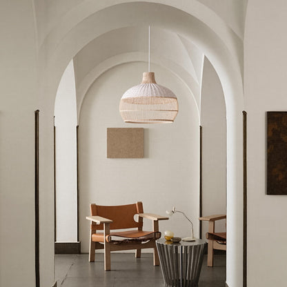Open-Weave Rattan Island Pendant