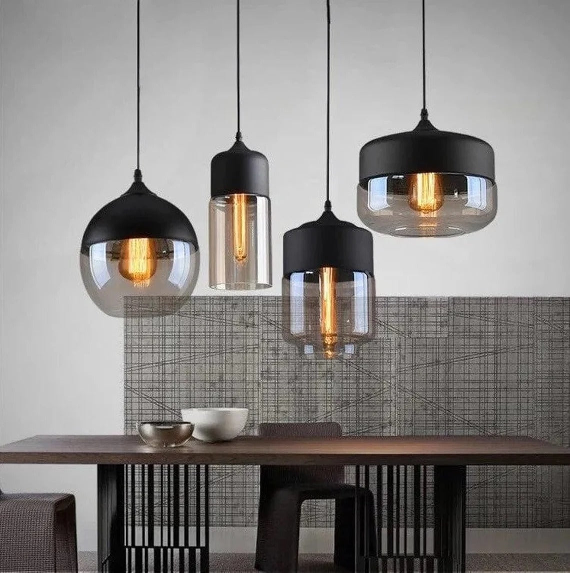 Industrial Rustic Glass Pendant Light