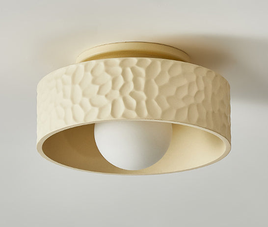 Cream Circular Hallway Ceiling Lamp