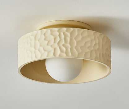 Cream Circular Hallway Ceiling Lamp