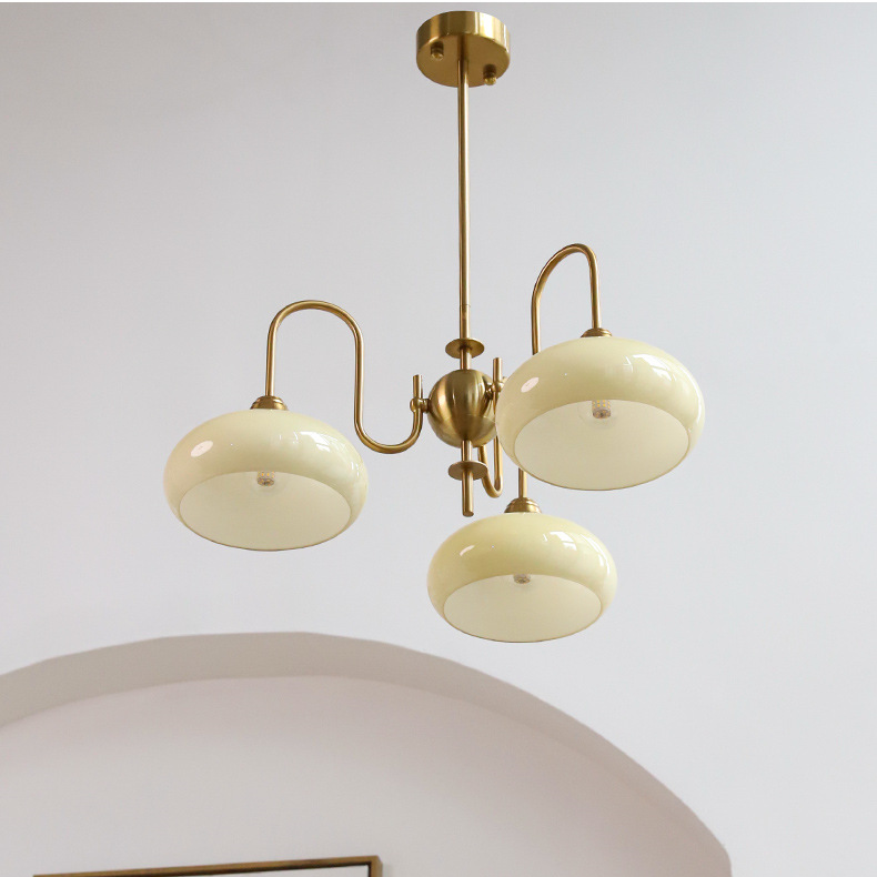 French Retro Gooseneck Globe Chandelier